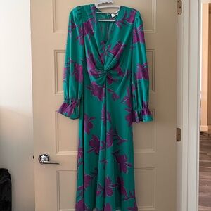 Diane von Furstenberg Ananba twist-front printed crepe midi dress